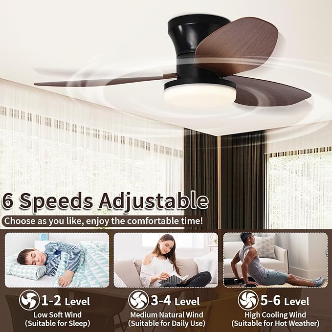 Glowall Small Ceiling Fan with Lights and Remote, Small Quiet, DC Motor