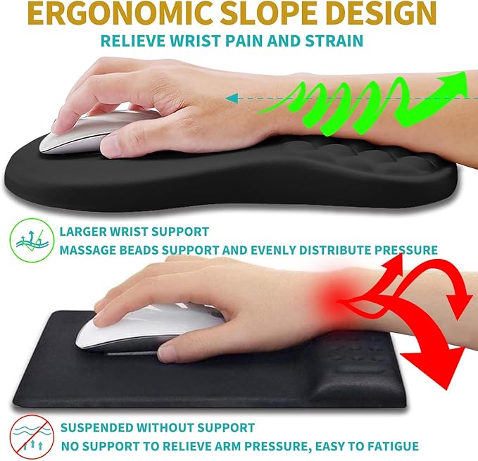 Hokafenle 2 in 1 Ergonomic Mouse Pad Wrist Support & Wrist Rest