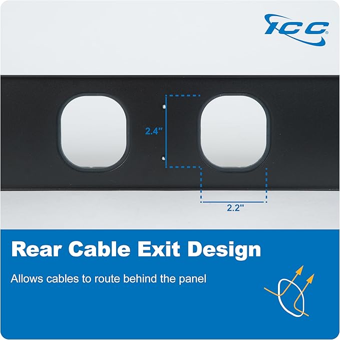 ICC 2U Finger Duct Cable Manager Panel (6-Pack)