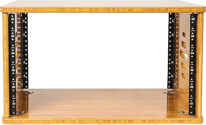 Sound Town DIY 6U Solid Carbonized Bamboo Studio Equipment Rack w/ 14.2" Depth