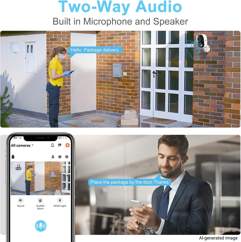 dct security cameras wireless outdoor: wifi battery cameras, side view