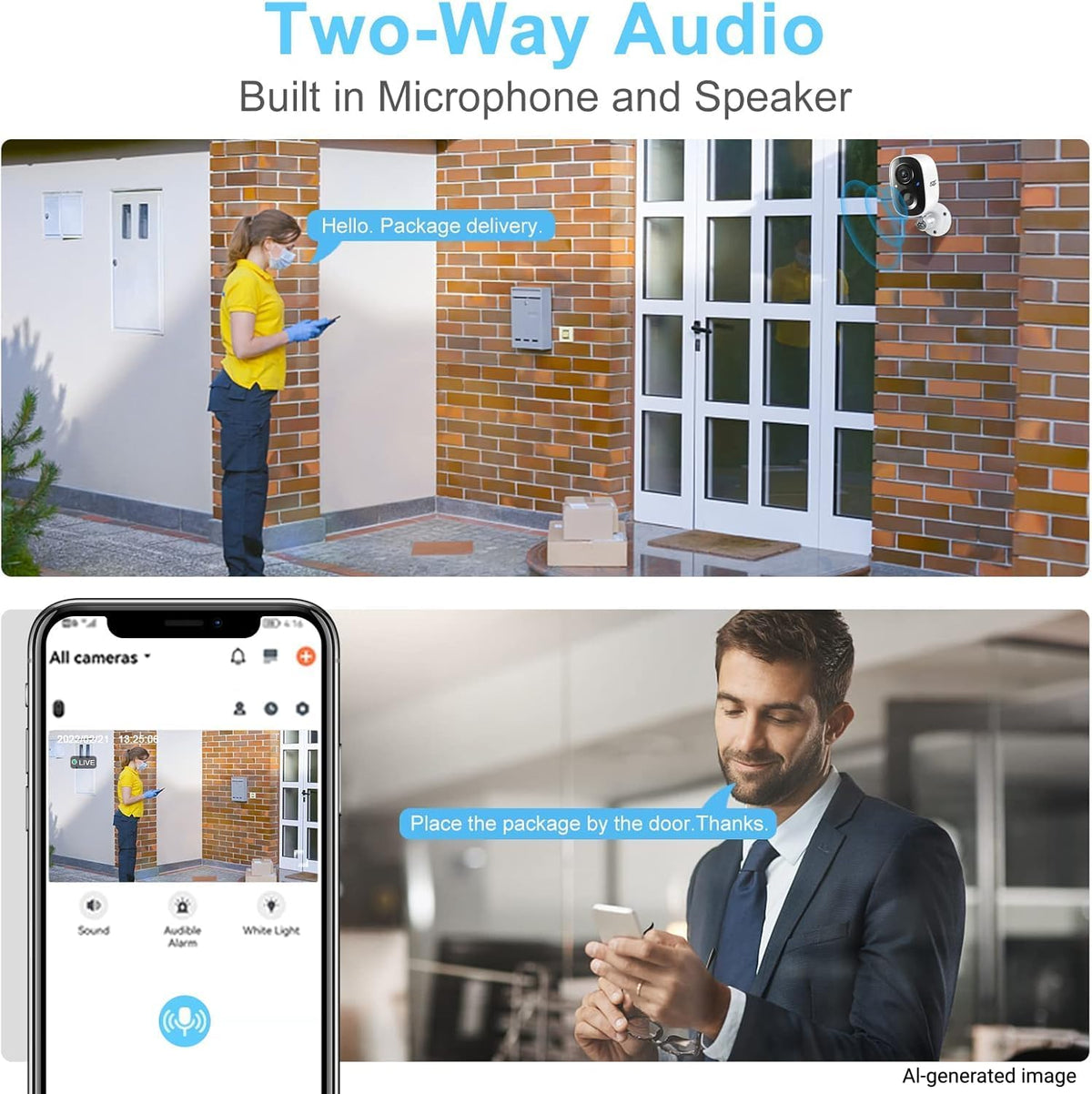 dct security cameras wireless outdoor: wifi battery cameras, side view