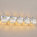 BBLLWJ Crystal Vanity Lights Chrome 5 Light Bathroom Light Fixtures Over Mirror