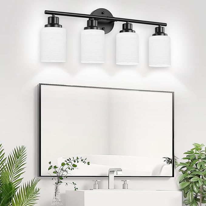 Guliaofo 4-Light Bathroom Light Fixtures, Modern Kitchen Light Fixtures Wall