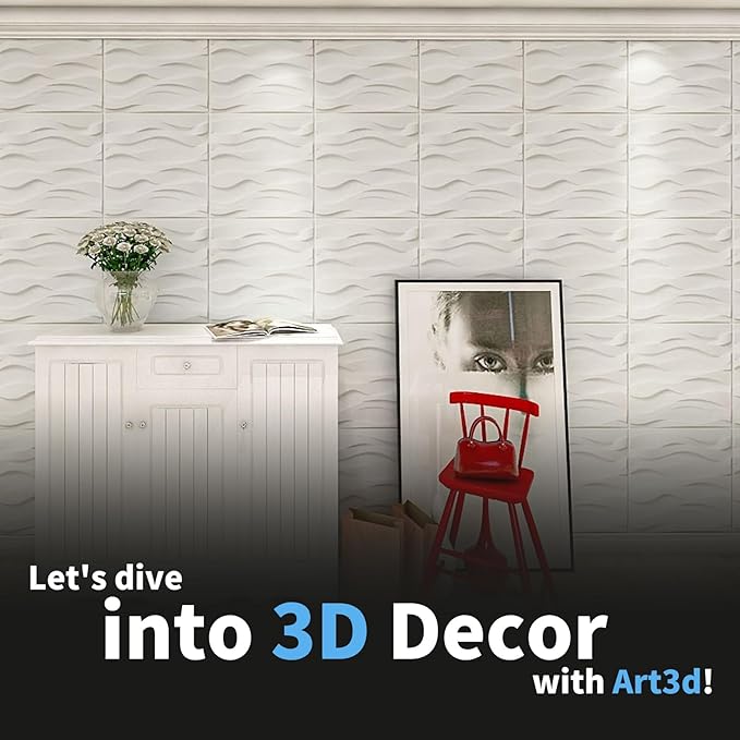 Art3d Decorative 3D Wall Panel, 32 Sq.FT PVC Interior Wall Decor