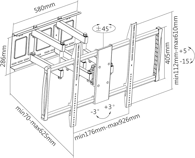 HumanCentric Heavy Duty Full Motion TV Wall Mount