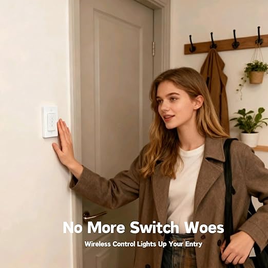 LoraTap 656ft Wireless Wall-Switch: Remote Control Outlet 3 Pack — Lights &