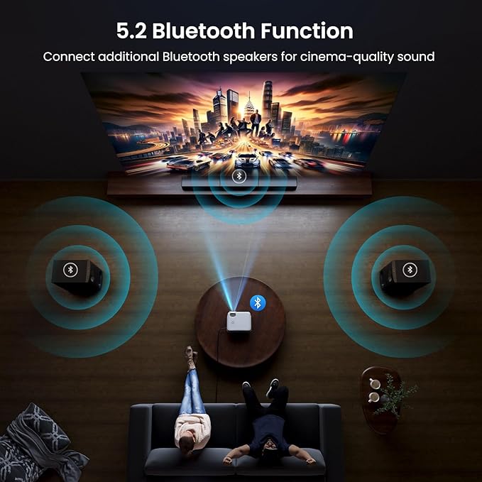 Official Licensed Google TV Smart Projector, HAPPRUN 4K UHD Home Theater