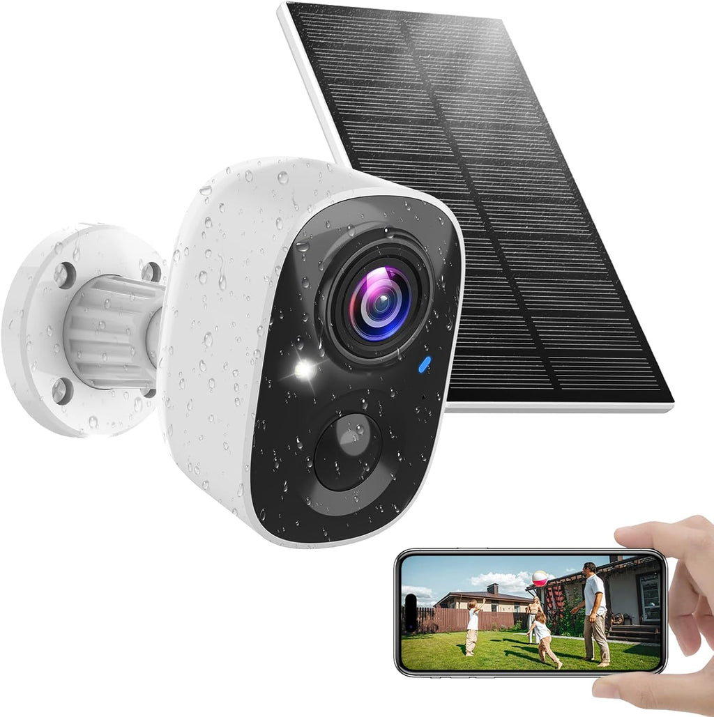 MaxiViz Solar Camera Outdoor Wireless, 2.4GHz Wi-Fi Security Camera