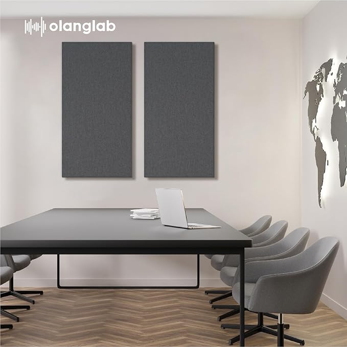 Olanglab Sound Absorbing Acoustic Wall Panels 2 Pack, Large Fabric Wrapped