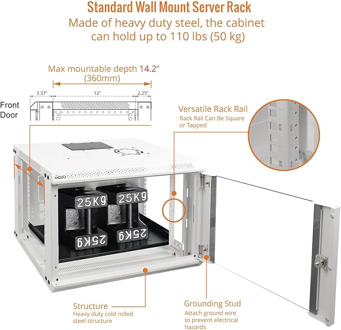 Tecmojo 6U Wall Mount Rack Network Cabinet