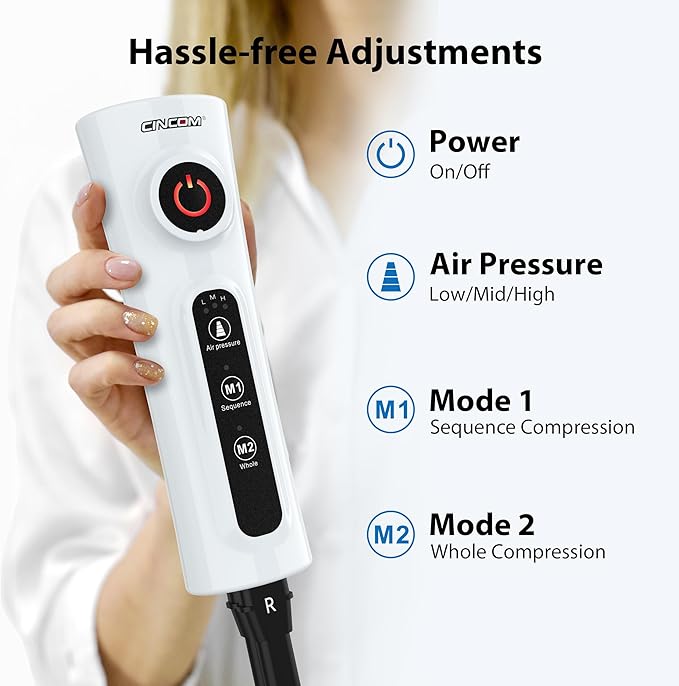 CINCOM Leg Massager for Circulation and Pain Relief, Air Compression Calf Foot