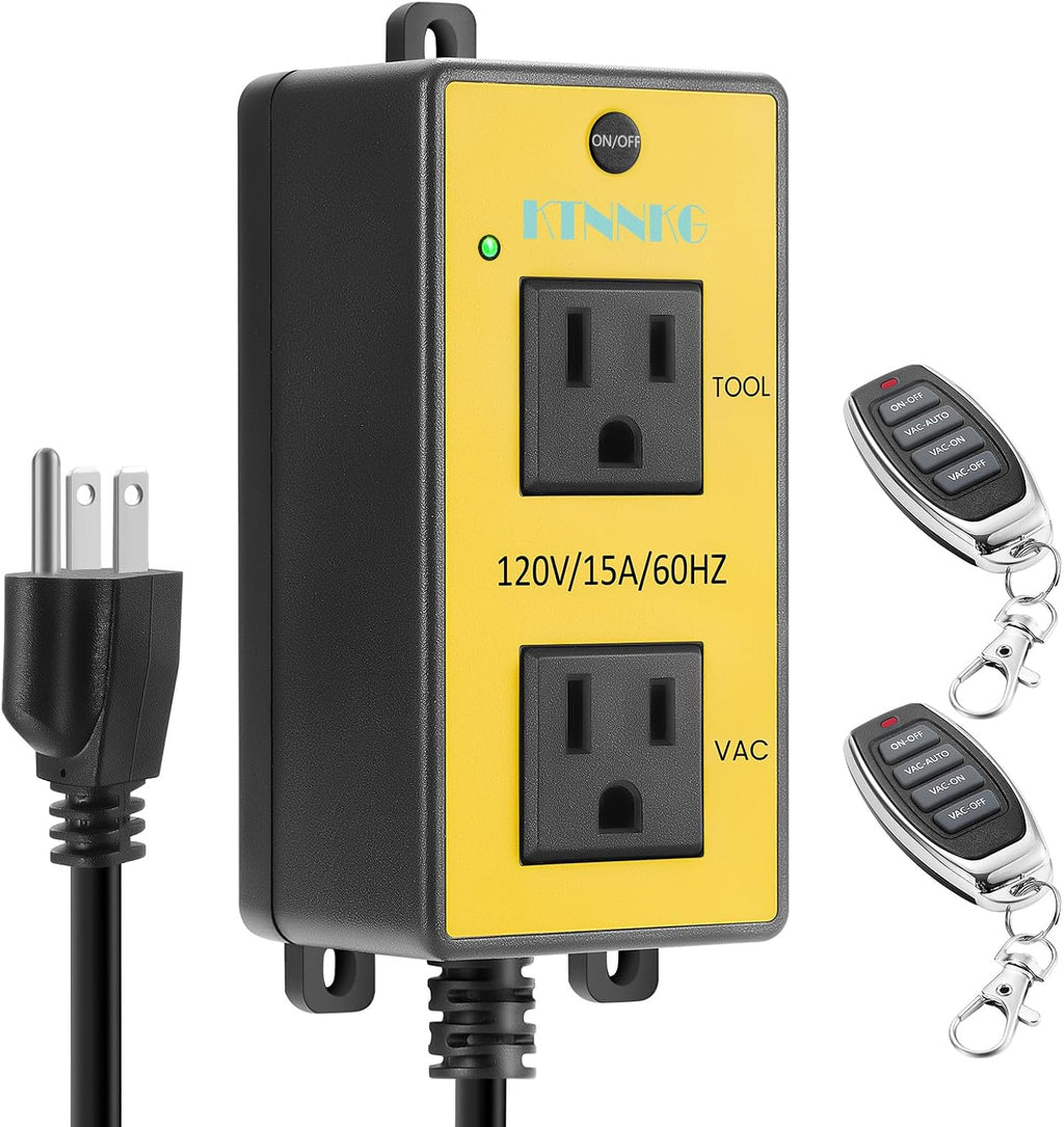 KTNNKG Automatic Remote Vacuum Switch，Load Sensing Outlets, Power Tool/Table