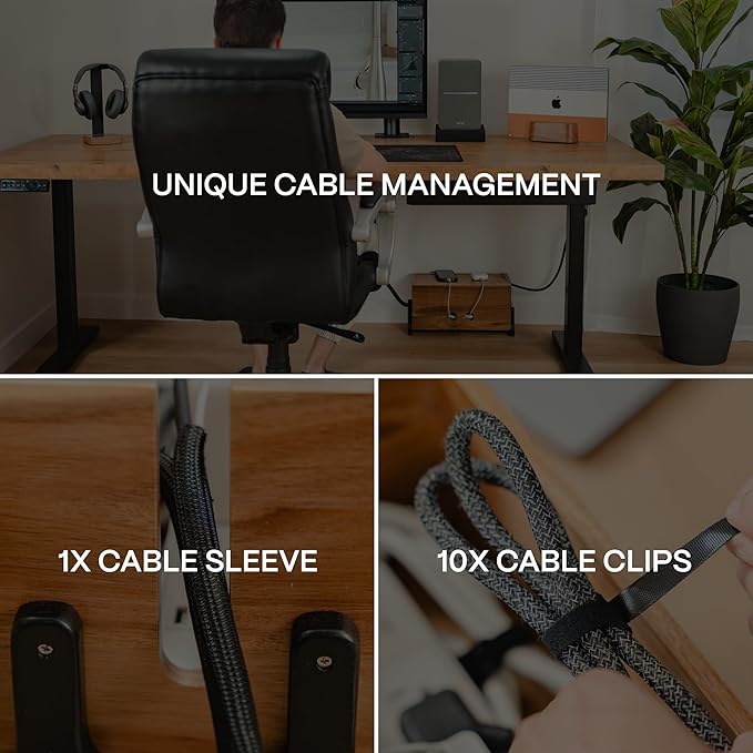 Extra Large Cable Management Box, Wood Cord Hider Box & Organizer