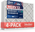 BNX TruFilter 24x30x1 Air Filter MERV 13 (4-Pack)