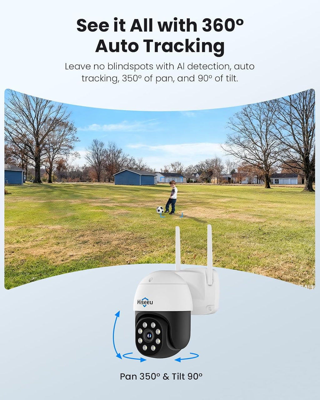 hiseeu 4k 8mp security camera outdoor, wireless home, side view