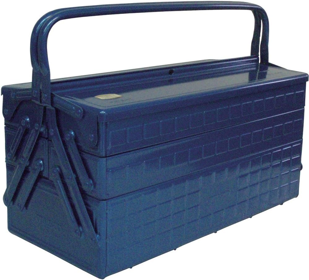 TRUSCO GT-470-B 3-Tier Tool Box, 18.6 x 8.7 x 13.4 inches (472 x 220 x 343 cm), Blue