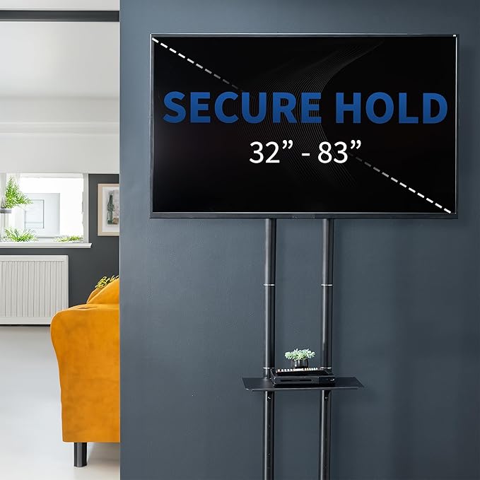 VIVO Tall TV Cart for 32 to 83 inch Screens up to 110 lbs, LCD LED OLED 4K