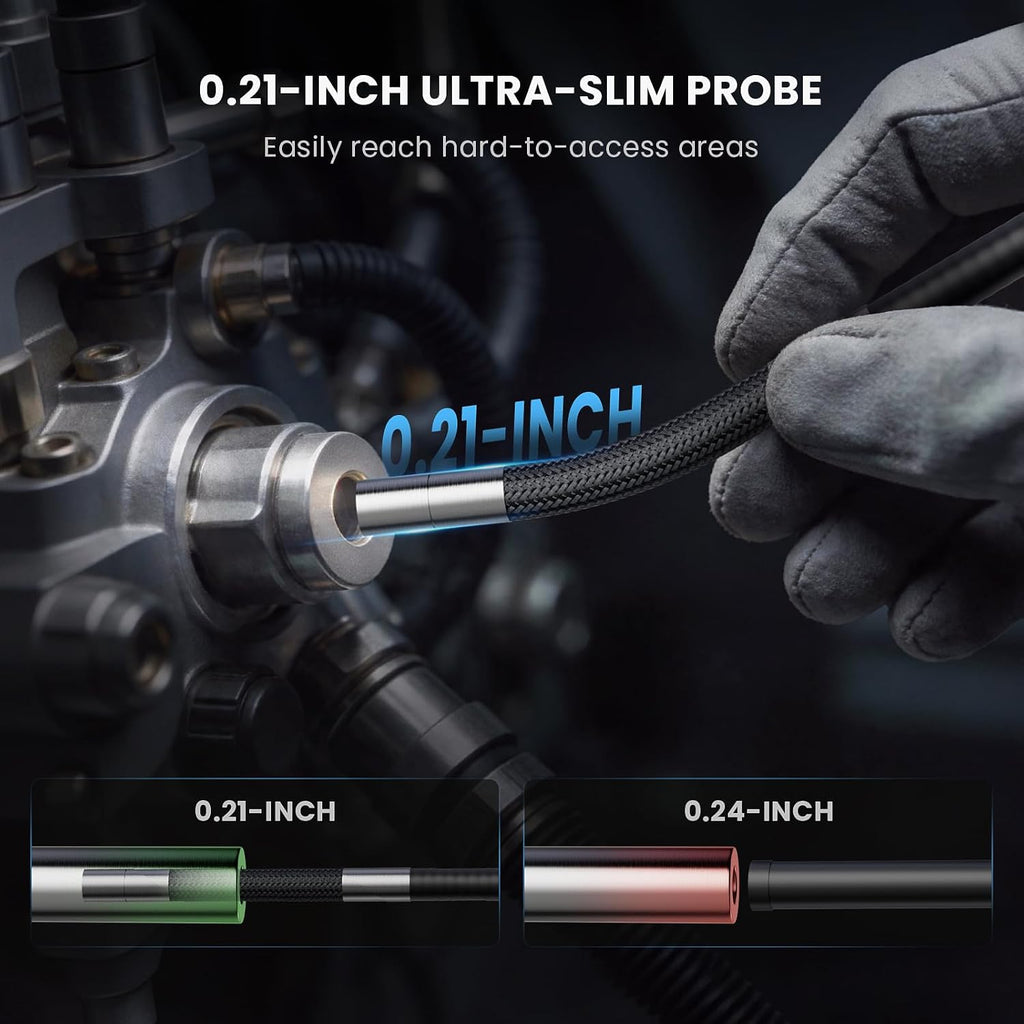 ralcam two-way articulating borescope for mechanic automotive hvac shown in use