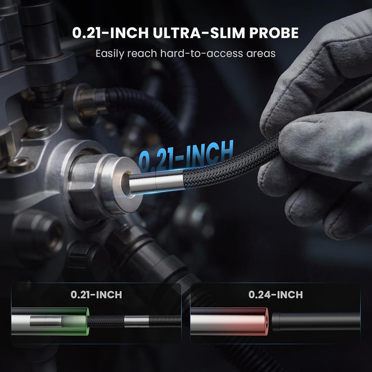 ralcam two-way articulating borescope for mechanic automotive hvac shown in use