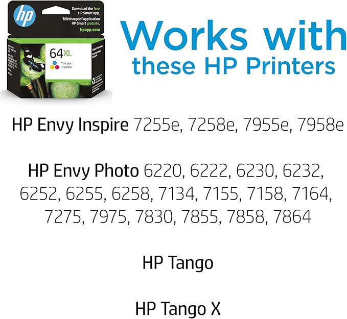HP 64XL Tri-Color High-Yield Ink Cartridge Printers | Works