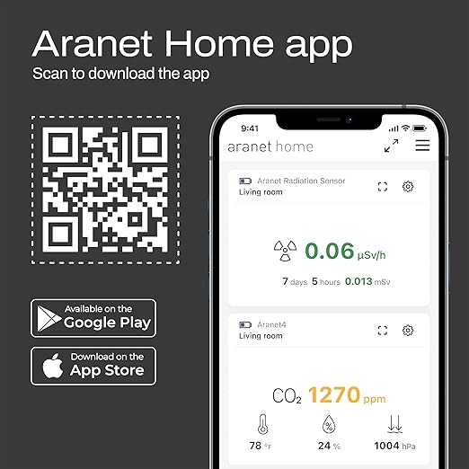 SAF Aranet4 Home: Wireless Indoor Air Quality Monitor