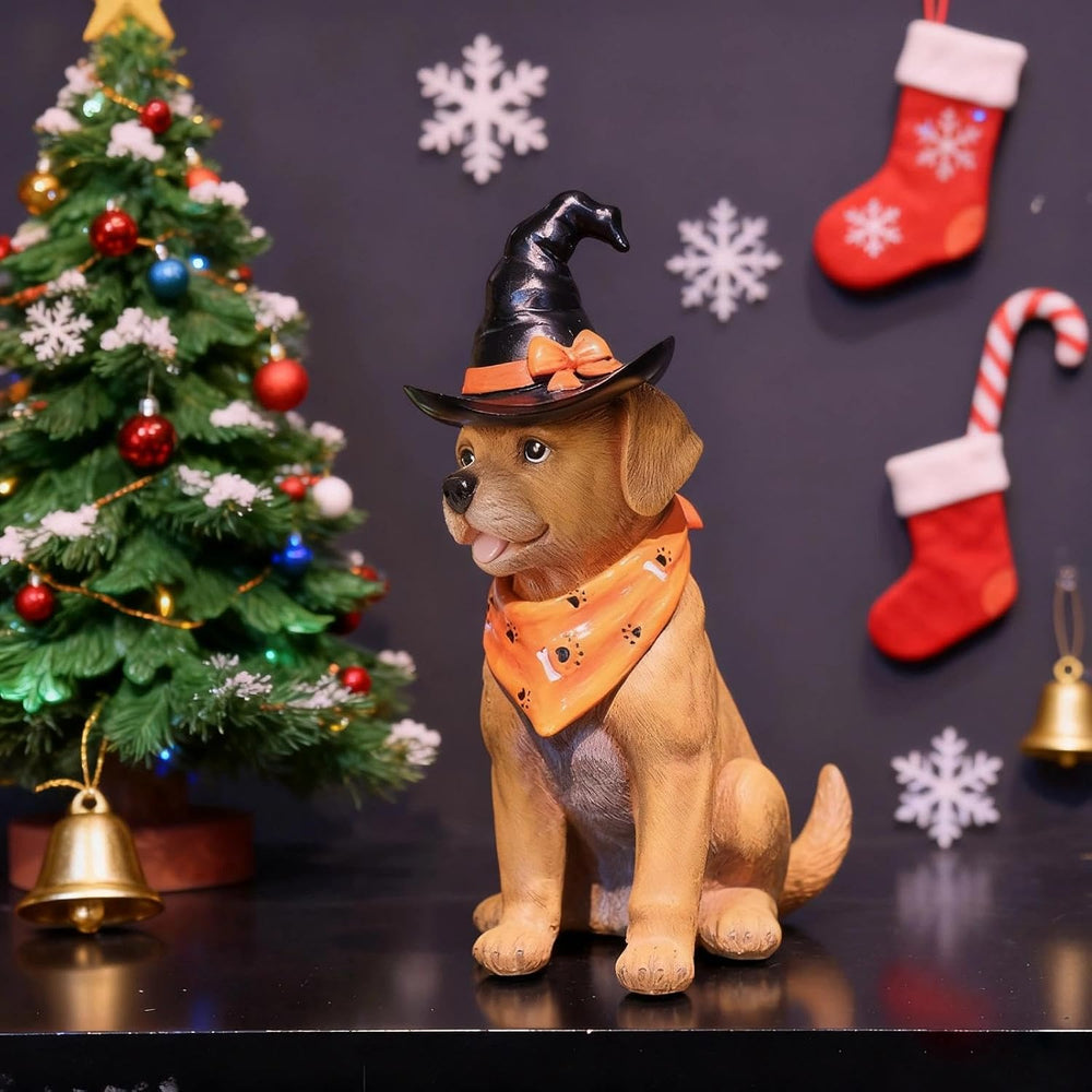 Cynkeyee Holiday Decorations Indoor Dog Statue - Halloween Decor Figurine
