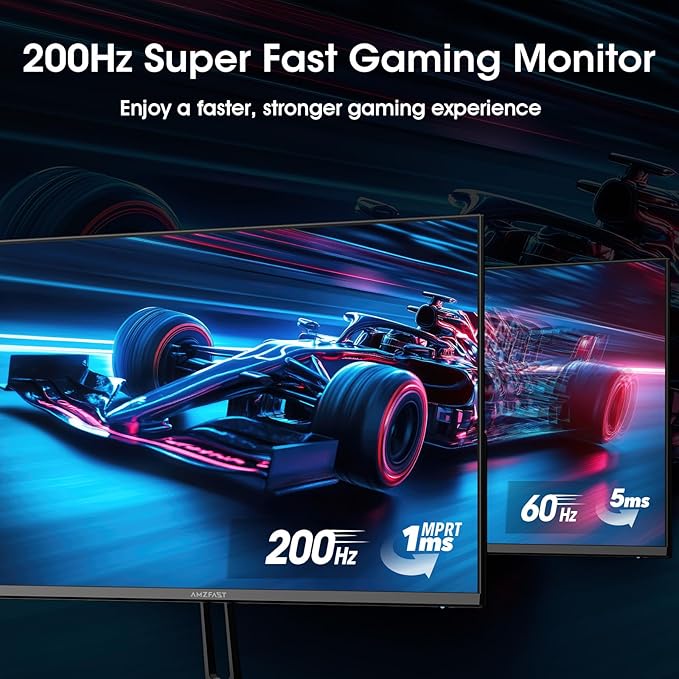 Amzfast 24 Inch Gaming Monitor 180Hz 200Hz FHD 1080p Computer Monitor, 1ms