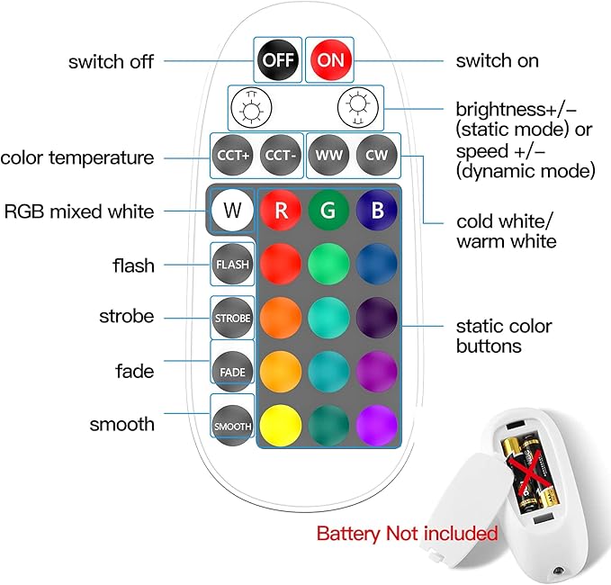 VANANCE Smart Can Light 6 Inch, 2700K-6500K CCT Selectable, RGB Remote LED (4 Pack)