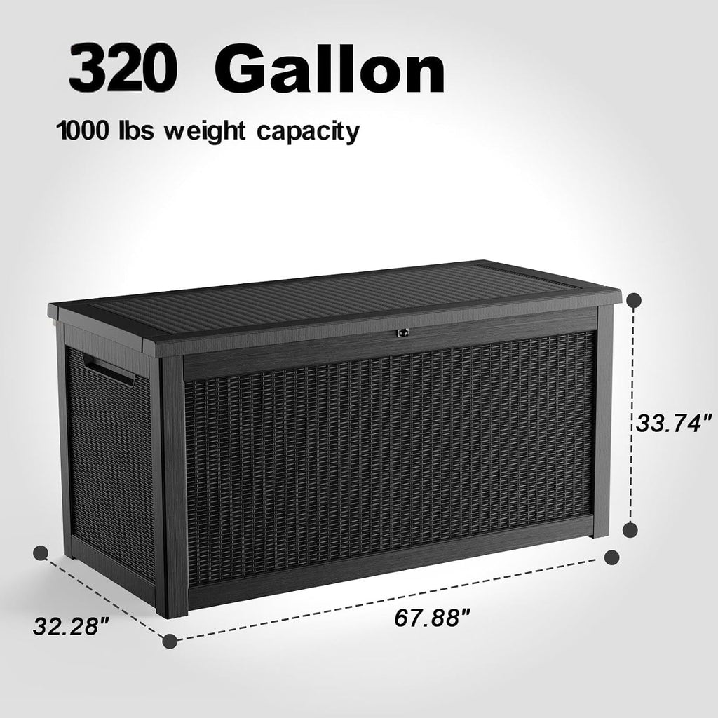 rojik outdoor storage housing deck box,waterproof patio furniture shown in use