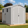 Devoko 6x8 FT Resin Outdoor Storage Shed with Floor, Plastic Garden Shed