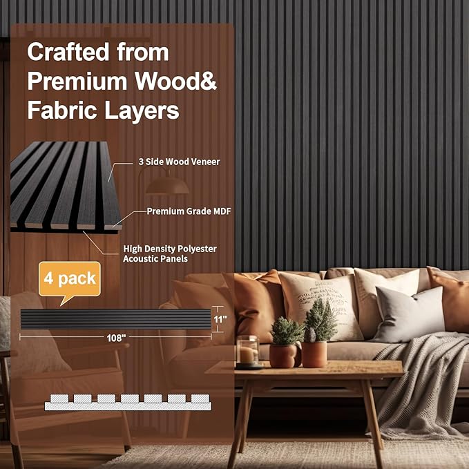 Yuzzy Wood Panels for Wall and Ceiling (4 PCS)