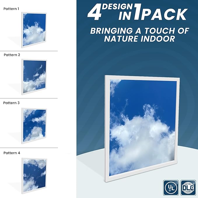 4 Pack 2x4 LED Flat Panel Light Drop Ceiling Fixture