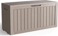 76 Gallon Outdoor Storage Box with Wheels, Waterproof Lockable Resin Deck Box, Patio Storage Bin for Pool Accessories Cushion Furniture, Garden Tools, UV-Resistant Outside Delivery Grey