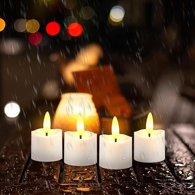 HL Rechargeable Waterproof Tea Lights,100H+ Highly Bright Led Flameless Candles,Magnetic Charging Battery Candles with Remote,Electric Votive Candles for Home Halloween Christmas Decorative-12pcs