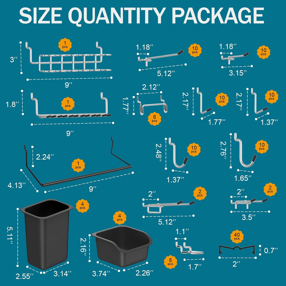 Peg Board Kit, Includes Pegboard and Accessories,with Hooks and Bins,Peg Boar...