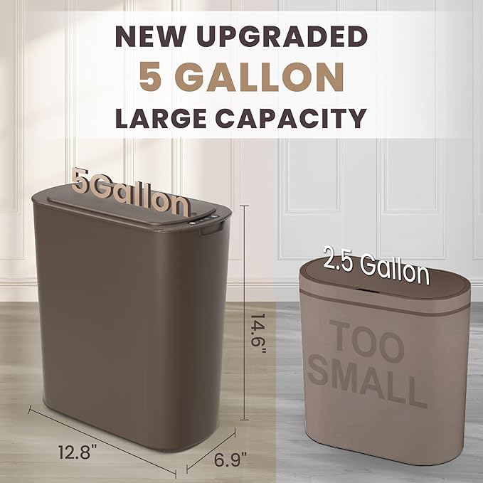 Cesun Motion Sensor Trash Can, 5 Gallon Automatic Bathroom Garbage Can
