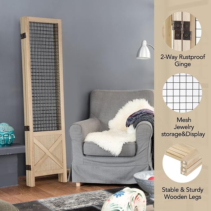 Wnutrees 4 Panel Gridwall Display, Portable Freestanding Display Board