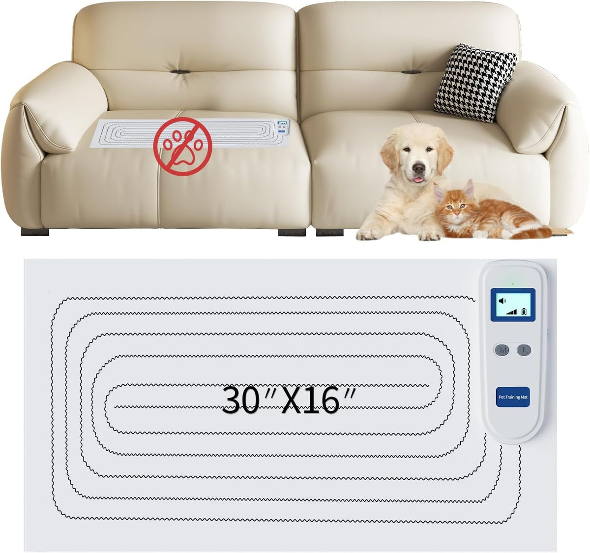 Scat Mat for Dogs and Cats, 3 Adjustable Safe Modes, Indoor Dog & cat