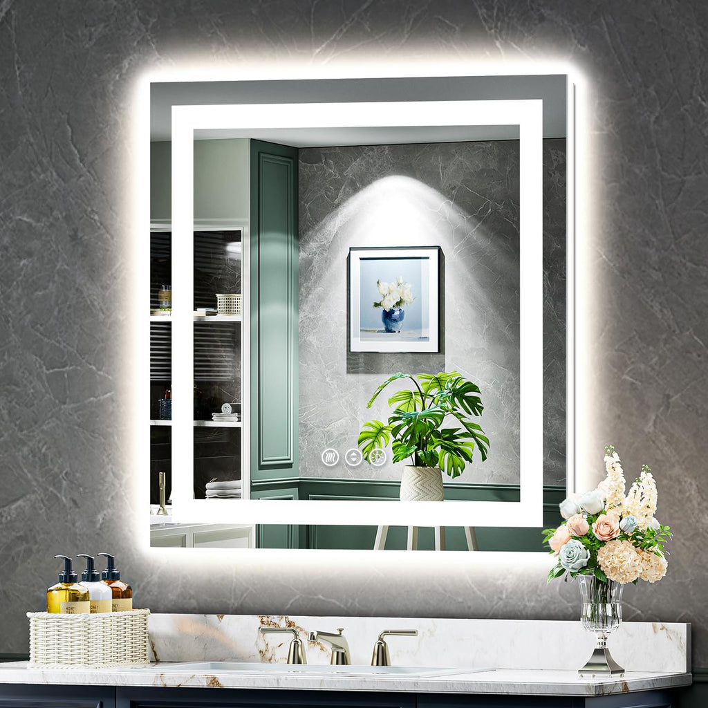 YEELAIT 30x30 Inch LED Bathroom Mirror