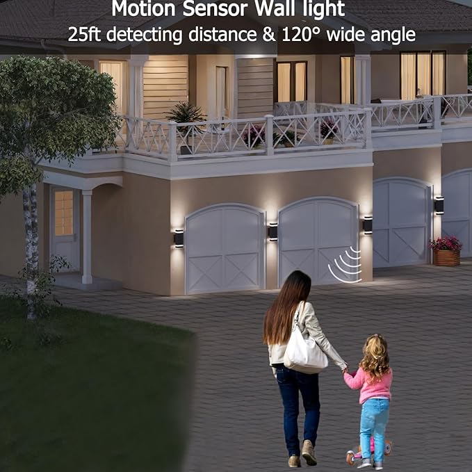 rosykite Motion Sensor Outdoor Wall Lights, Dusk to Dawn Exterior Light Fixtures