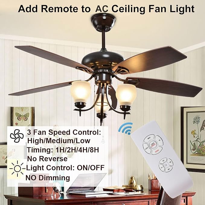 LPHUMEX 3 Pcs Universal Ceiling Fan Remote Control Kits, Small Size Receiver