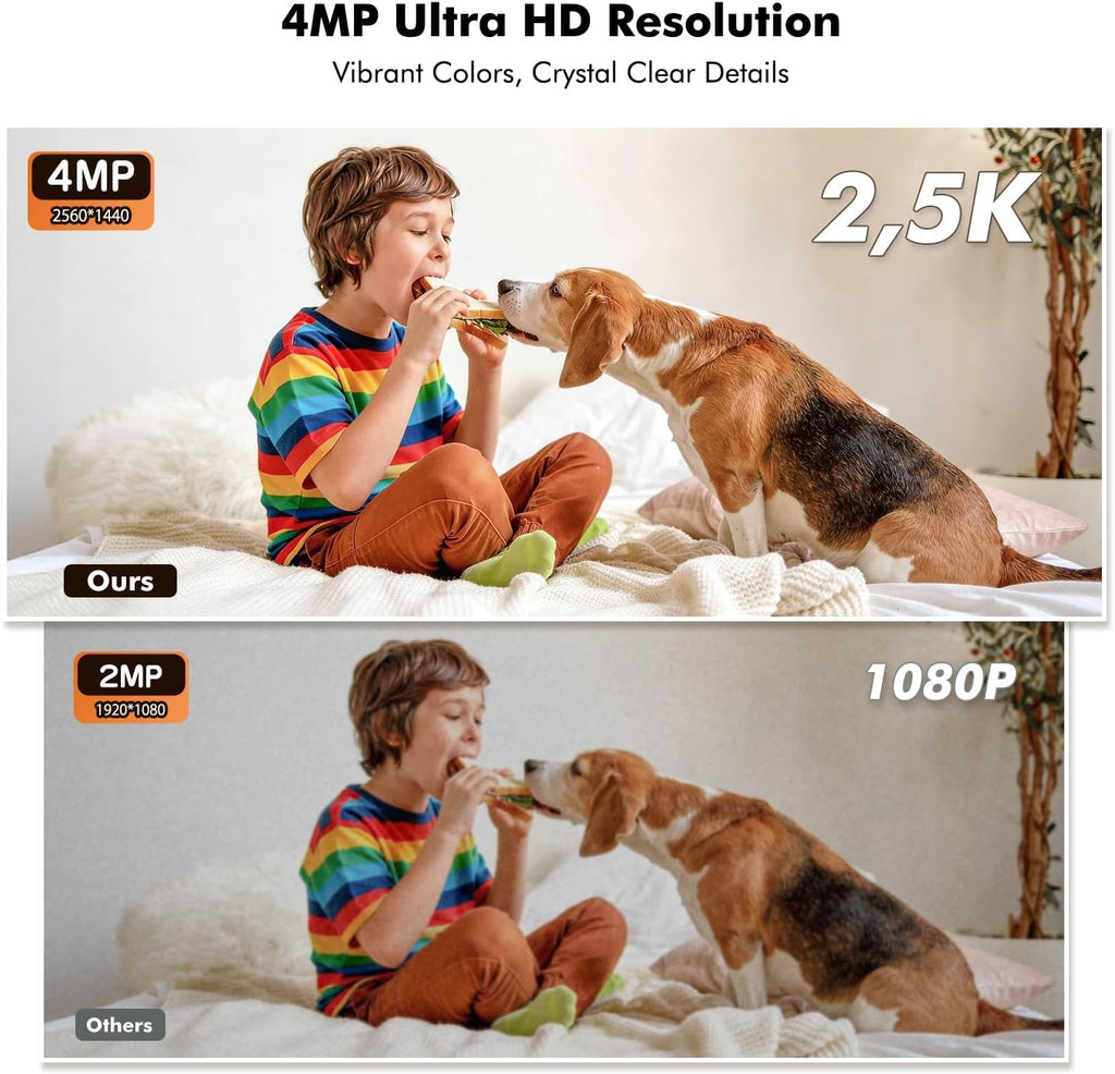 battery powered indoor camera wireless for home monitoring, side view