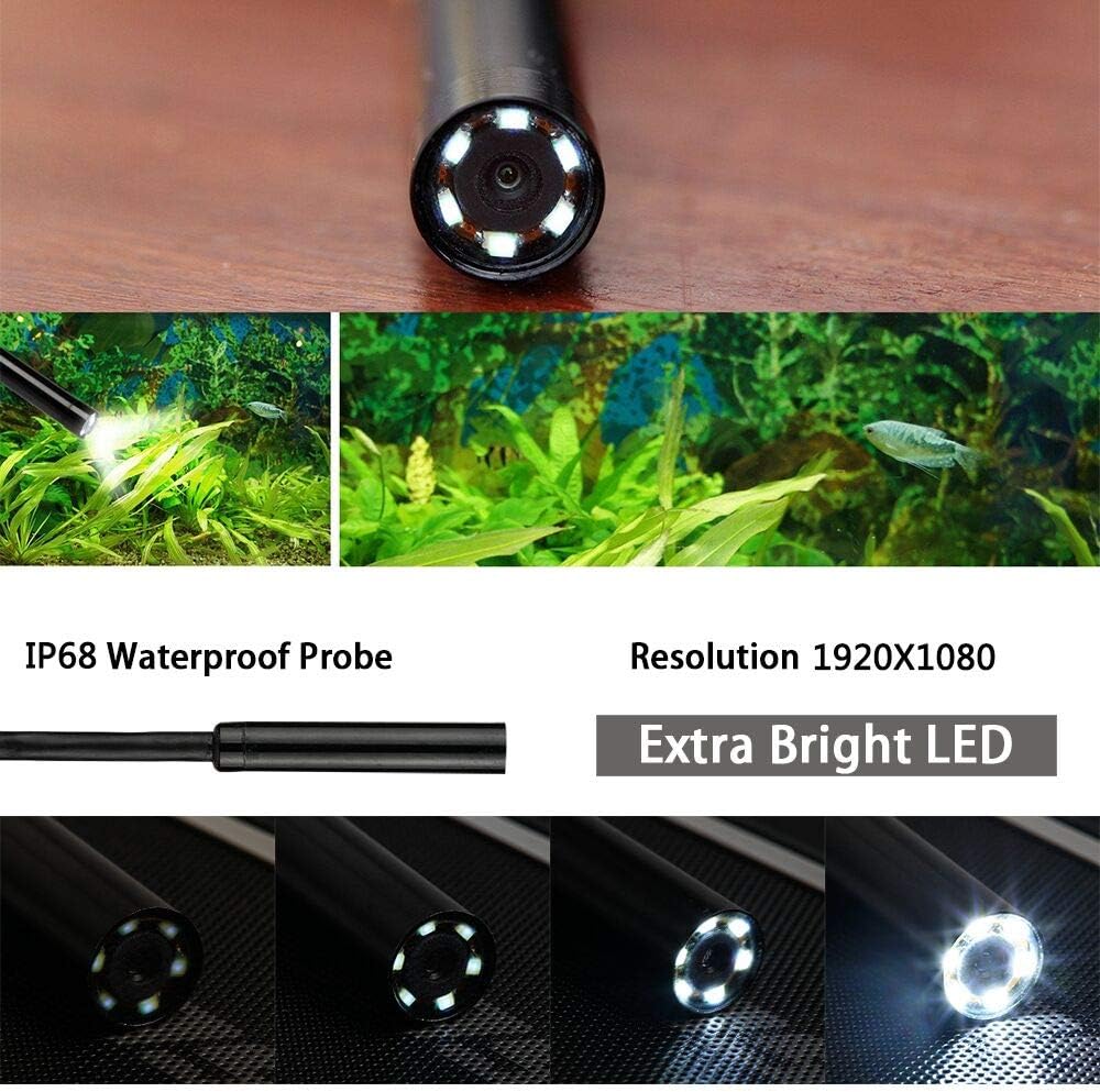bluefire 49ft wireless endoscope, 1080p 2mp wifi borescope shown in use
