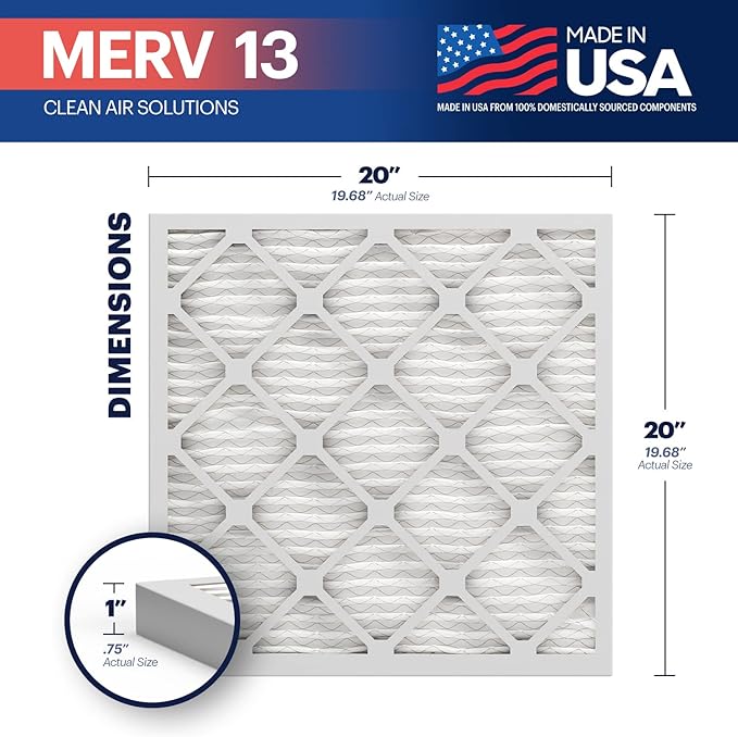 BNX TruFilter 20x20x1 MERV 13 AC Furnace Air Filter (4 Pack)