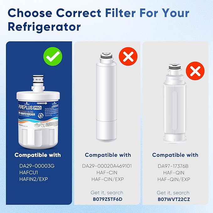 PUREPLUS PRO NSF/ANSI 53&42 Certified Refrigerator Water Filter Replacement (3 Pack)