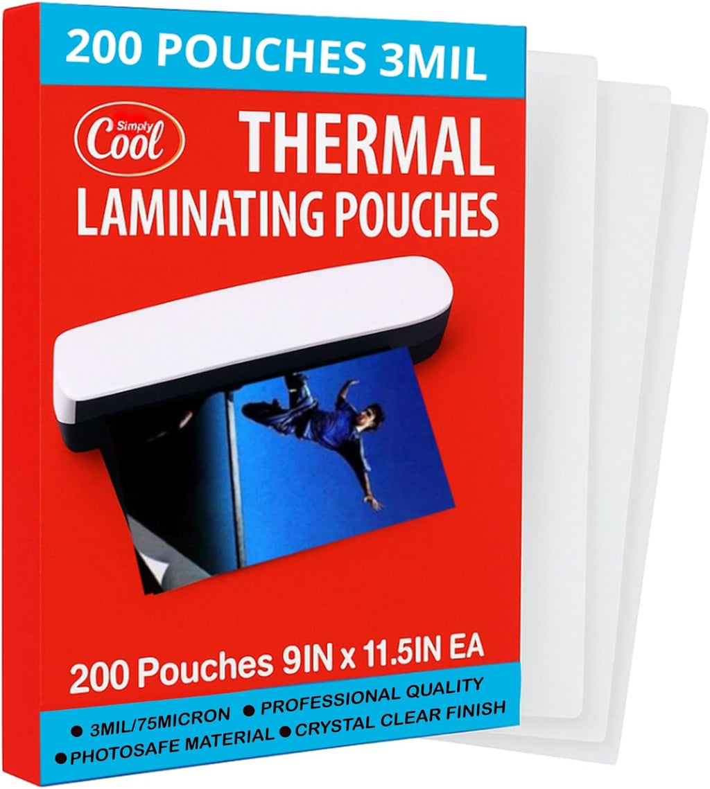 3MIL Thermal Laminating Sheets 9x11.5 inch, Letter Size, Dry-Erase Friendly (200ct)