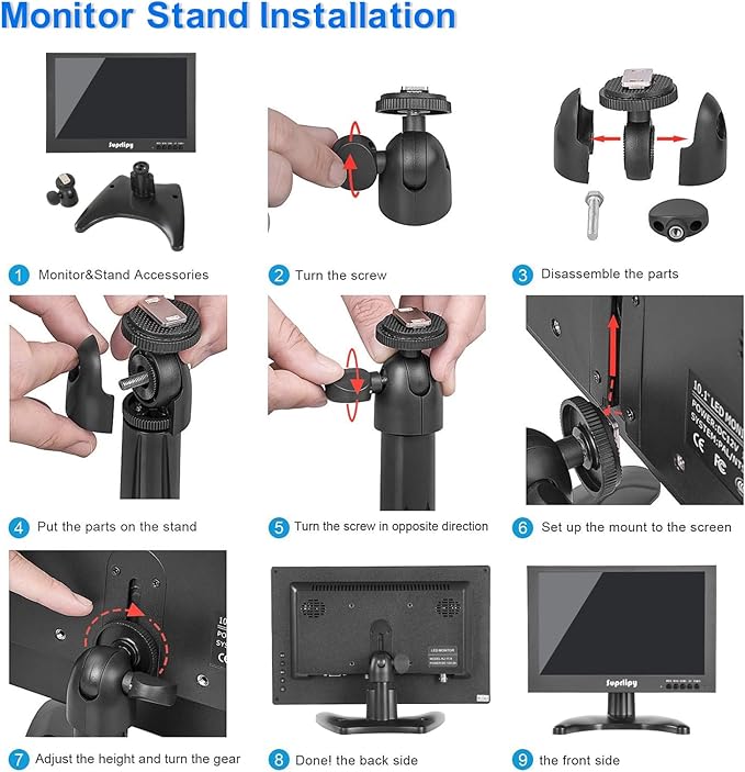 Suprlipy 10.1 Inch Mini Small HDMI Monitor 1920x1200 16:10 IPS Metal Housing