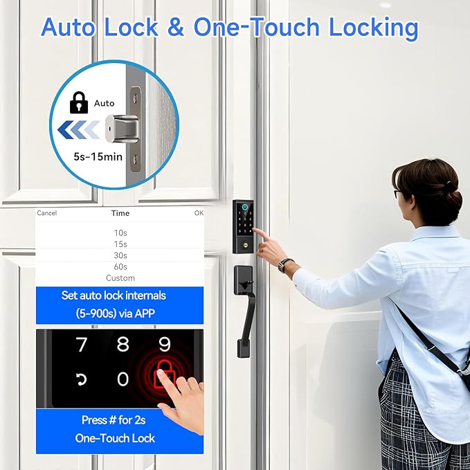 BEBASIA Heavy Duty Fingerprint Smart Door Lock