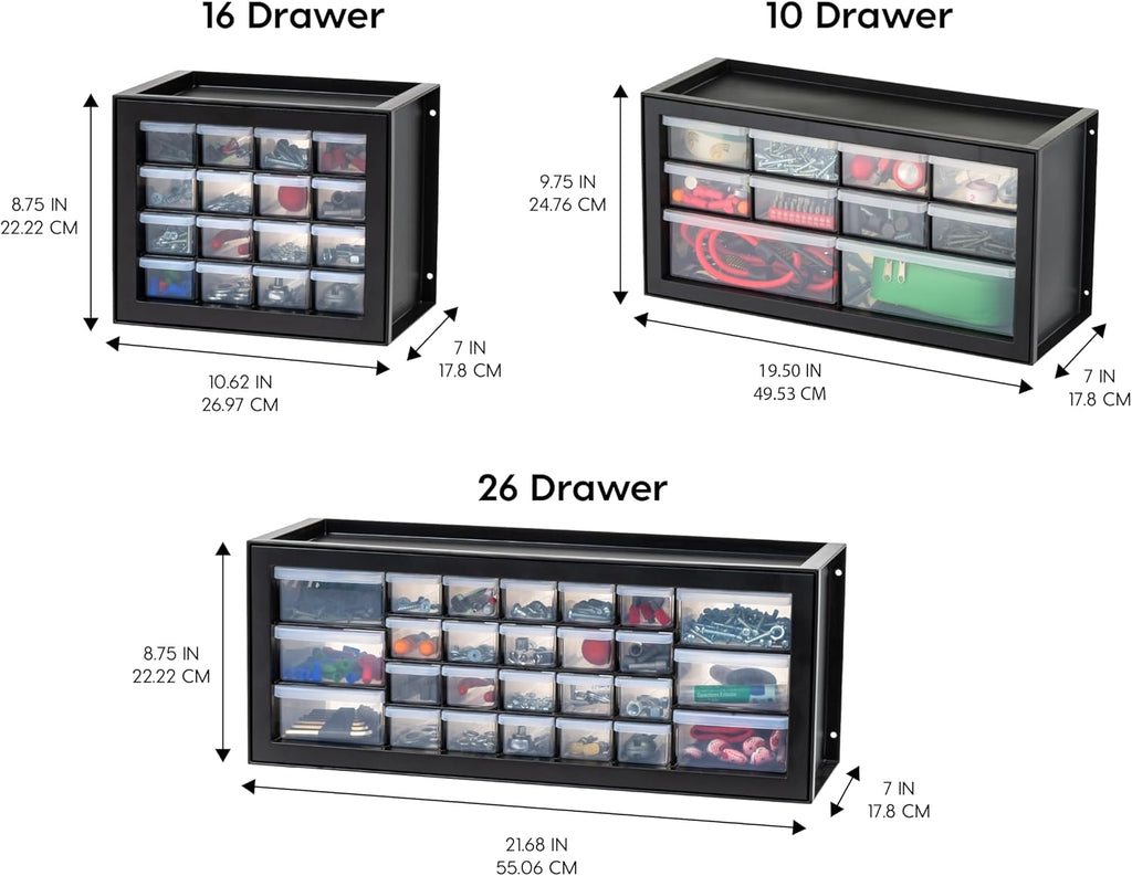 iris usa 26-drawer teacher toolbox, stickers, markers, made, side view